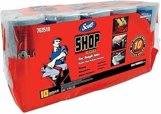 Kimberly-Clark SCOTT Multi Purpose Shop Towels for Hands and Clean-up Jobs, Pack of 10