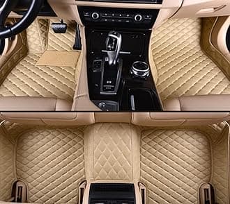 Custom Making Car Floor Mats for Mercedes-Benz G,GL,GLA,GLB,GLC,GLE,GLK,GLS,M,ML 2000-2023 Non-Slip Leather Floor Liners (Beige)