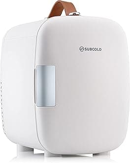 Pro4 Luxury Mini Fridge Cooler 4 Litre / 6 Cans AC & Exclusive USB ECO Power Option | Portable Small Refrigerator For The Office, Bedroom, Car, Travel, Skincare & Cosmetic (White)