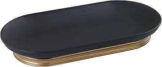 Avanti Linens - Vanity Tray, Guest Bathroom Essentials, Modern Home Decor (Memphis Collection, Black)