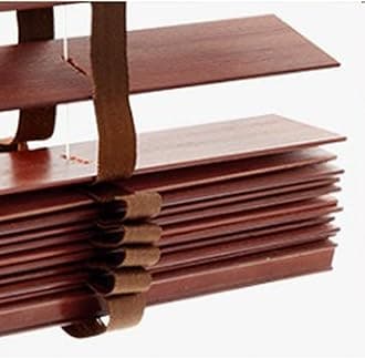 Blackout Venetian Blinds, Real Wood Blinds for Windows, Indoor and Outdoor Horizontal Blinds, 60/70/80/90/100/110cm Wood Venetian Shades,WxH-150x150cm/59 * 59in