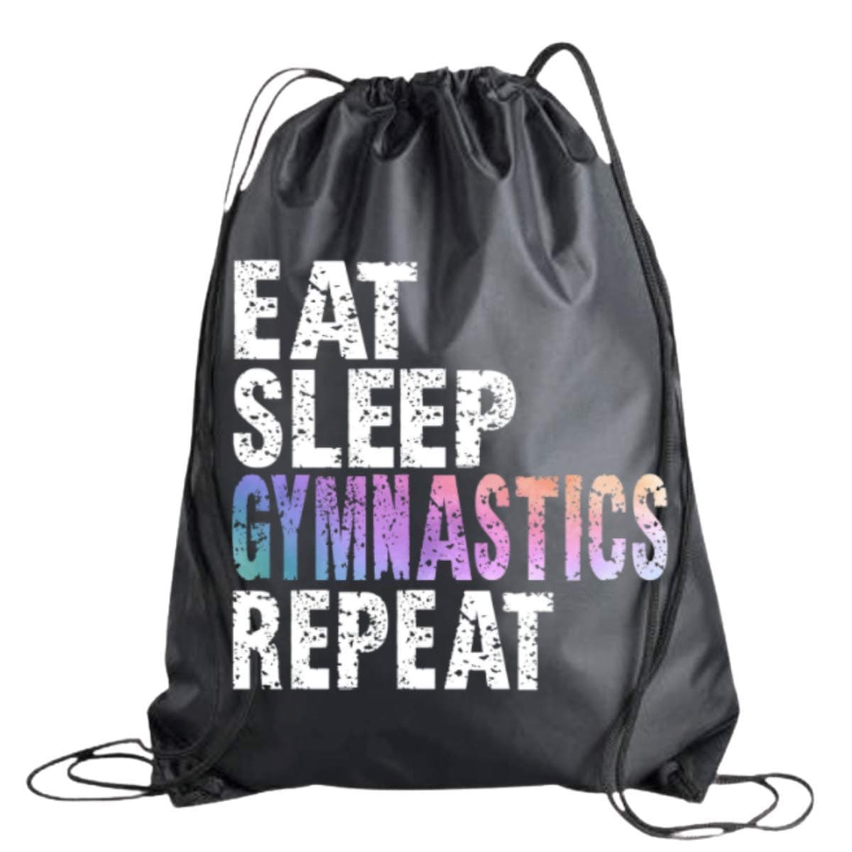 Gymnastics Drawstring Bag – "Eat Sleep Gymnastics Repeat" Backpack for Gymnasts, Lightweight Cinch Sack for Girls, Gift for School, Sports & Travel