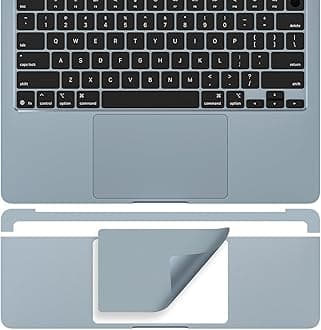 CaseBuy Palm Rest Trackpad Protector Vinyl Skin Sticker(3-in-1) for 2025 MacBook Air 13 inch Laptop with M4 Chip A3240 Anti Dust Scratch-Resistant Keyboard Cover, Sky Blue
