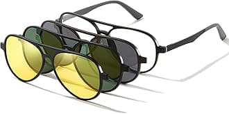 - Aviator Polarized Magnetic Clip on Sunglasses for Eyeglasses Men UV Protection Anti Glare Driving Retro Glasses 3Pcs