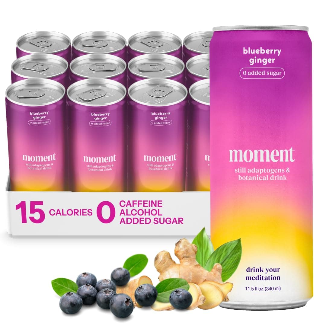 Moment Botanical Water (Blueberry Ginger, 12-Pack)