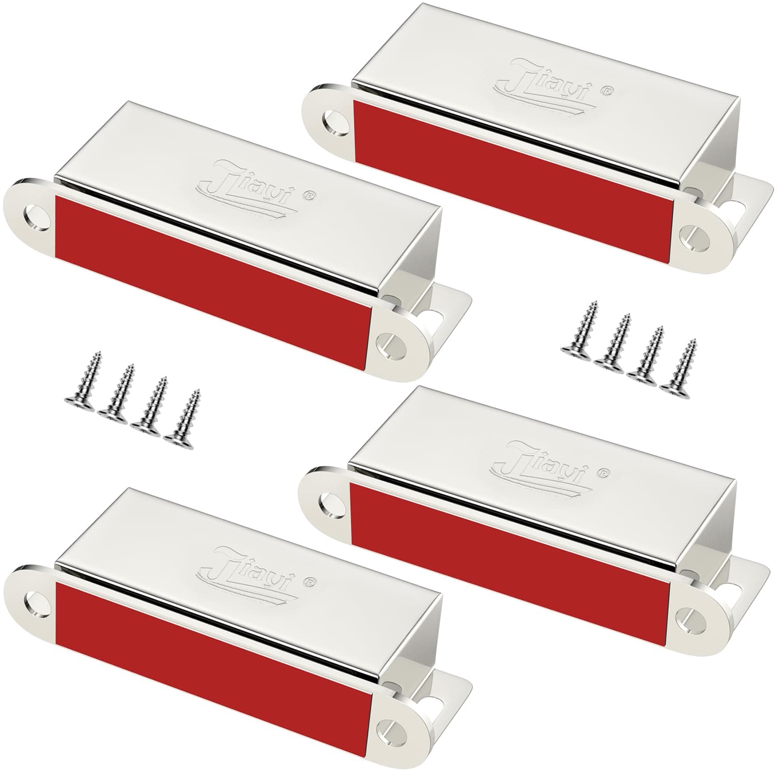Cabinet Magnets Heavy Duty Jiayi 4 Pack Magnetic Door Catch 66 lbs Magnetic Latch, Magnets for Cabinet Door Closure Cupboard Door Magnet Catches for Kitchen Wardrobe Door Closer Closet