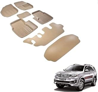 Kozdiko Car 3D Mats Foot mat Beige Color for Toyota Old fortuner