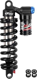 Adjustable Oil+Coil Spring Rear Shock Suspension, Shock Absorbers For Downhill MTB Bike/E-bike, 240mm X 550lbs - Black