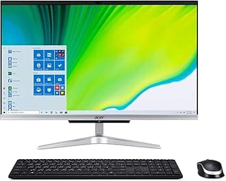 acerAspire C24-963-UA91 AIO Desktop, 23.8" Full HD Display, 10th Gen Intel Core i3-1005G1, 8GB DDR4, 512GB NVMe M.2 SSD, 802.11ac Wi-Fi 5, Wireless Keyboard and Mouse, Windows 10 Home