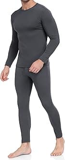 Thermal Underwear for Men, Long Johns Base Layer Fleece Lined Top Bottom (Charcoal M)