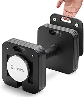 Eisenlink Adjustable Dumbbell 4-20kg Weight Set - Adjustable Dumbbell Set with Anti-slip Handle 2kg Increments Innovative Easy Safe Locking Mechanism for Home Gym Fitness (1×20kg)