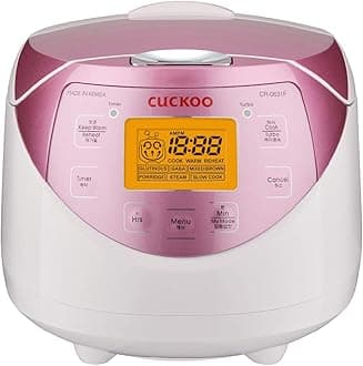 CUCKOO Micom Rice Cooker 6 Cup Uncooked / 12 Cup Cooked, Korean Fuzzy Logic Rice Cooker with Delay Timer & Keep Warm Setting, Versatile Food Steamer with Non-Stick Inner Pot, Pink (CR-0631F)