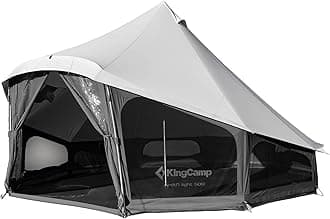 KingCamp Canvas Bell Yurt Tents, 4 Seasons Large Waterproof & Windproof Luxury Glamping Tent w/Stove Jack for Family Outdoor Camping, Hunting, Parties