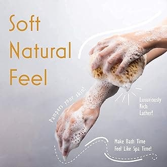 myHomeBody Premium Bath Sponge, Foam Loofah Sponge, Body Sponge for Shower - Large Size, Lots of Lather, 3 Pack