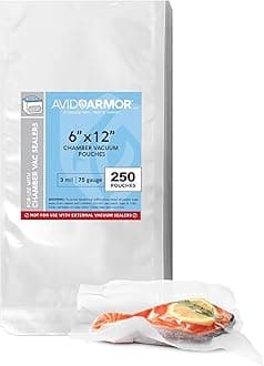 Avid Armor Chamber Vacuum Sealer Bags – Heavy Duty, BPA-Free, Pre-Cut Chamber Vacuum Bags for Food Preservation, Freezer Storage, Sous Vide and more, 1000/Pack (6x12) – Multi-Use Vacuum Bags