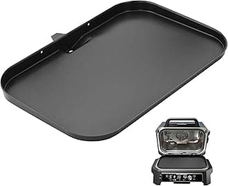 Grill Griddle Plate XSKGRIDLXL Griddle Pan for Ninja Woodfire Pro XL Grill OG800 OG900 Series, Heavy-duty Non-Stick Griddle Pan with Oil Hole, Ninja Grill Flat Top Griddle Plate Accessories