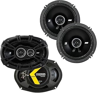 43DSC69304 D Series 6x9 Inch 360 Watt 3 Way Dual Speakers with 43DSC6504 6.5 Inch 240 Watt 2 Way 4 Ohm Car Audio Coaxial Speakers