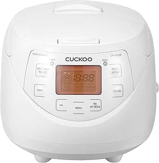 CR-0633F | 6-Cup (Uncooked) Micom Rice Cooker | 11 Menu Options: White Rice, Brown Rice & More, Nonstick Inner Pot, Made in Korea | White