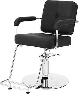 Artist hand Salon Chair for Hair Stylist, Hydraulic Barber Chair 360 Degree Swivel with Footrest, Hair Cutting Chair, Beauty Salon Equipment for Salon Barbershop Home, Max Load 330 LBS, Black