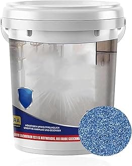 Epoxy Floor Paint, Self Leveling Epoxy Colored Sand Floor Paint, Epoxy Sand FloorPaint for Concrete, Resistant And Non-Slip, for High Gloss Marble Effect Garage Coating (Sky Blue)