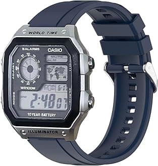 Watchbands for Casio AE 1200 / W 218h / AE 1300 / F 91W/ W 218h / AQ S810W Strap, Silicone Watch Band Wrist Strap Bracelet Wristband for Casio W 219 / F 108WH/ AE 1000W / SGW 500H