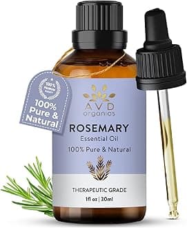 AVD Organics Rosemary Essential Oil for Hair Growth | 100% Pure and Natural Therapeutic Grade Hair Oil for Scalp Nourishment & Hairfall Control | 1 fl. Oz