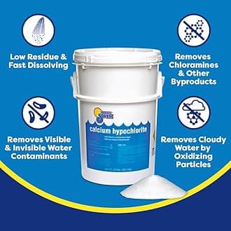 In The Swim Shock and Chlorine Bundle for Sanitizing Swimming Pools – Includes 25 Pound Bucket of 68% Cal-Hypo Pool Shock and 25 Pound Bucket of 3 Inch Stabilized Chlorine Tablets