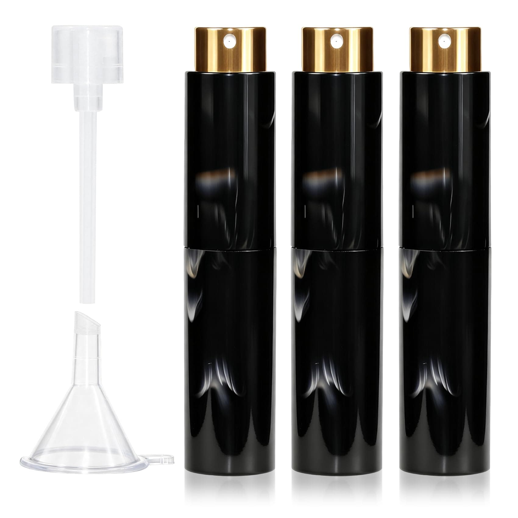 Vitog 10ML Marble Texture Refillable Travel Perfume Atomizer, Empty Cologne Dispenser Mini Spray Bottle With Funnel and Dispensers, Leak-Proof Empty Fragrance Decant Container For Women and Men 3PCS