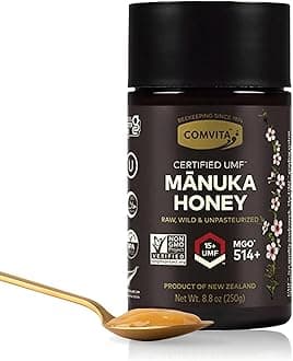 Manuka Honey UMF 15+ (MGO 514+) - Raw Manuka Honey New Zealand, Pure & Unpasteurized, Superfood for Immune Health, Use in Tea, Wild, Monofloral, Non-GMO - 250g (8.8 oz)