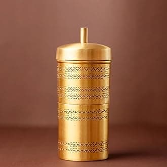 Ekhasa 100% Pure Brass Drip Coffee Maker for Home & Office | South Indian Filter Coffee Maker | 1000ml Capacity | Gold