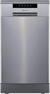 Hisense HS523E15XUK Slimline 10 Places Free Standing Dishwasher Stainless Steel with 30 Minutes Quick Wash [Energy Class E]