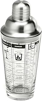 Outset B327 Cocktail Shaker, Glass and Stainless Steel, 12-Ounce
