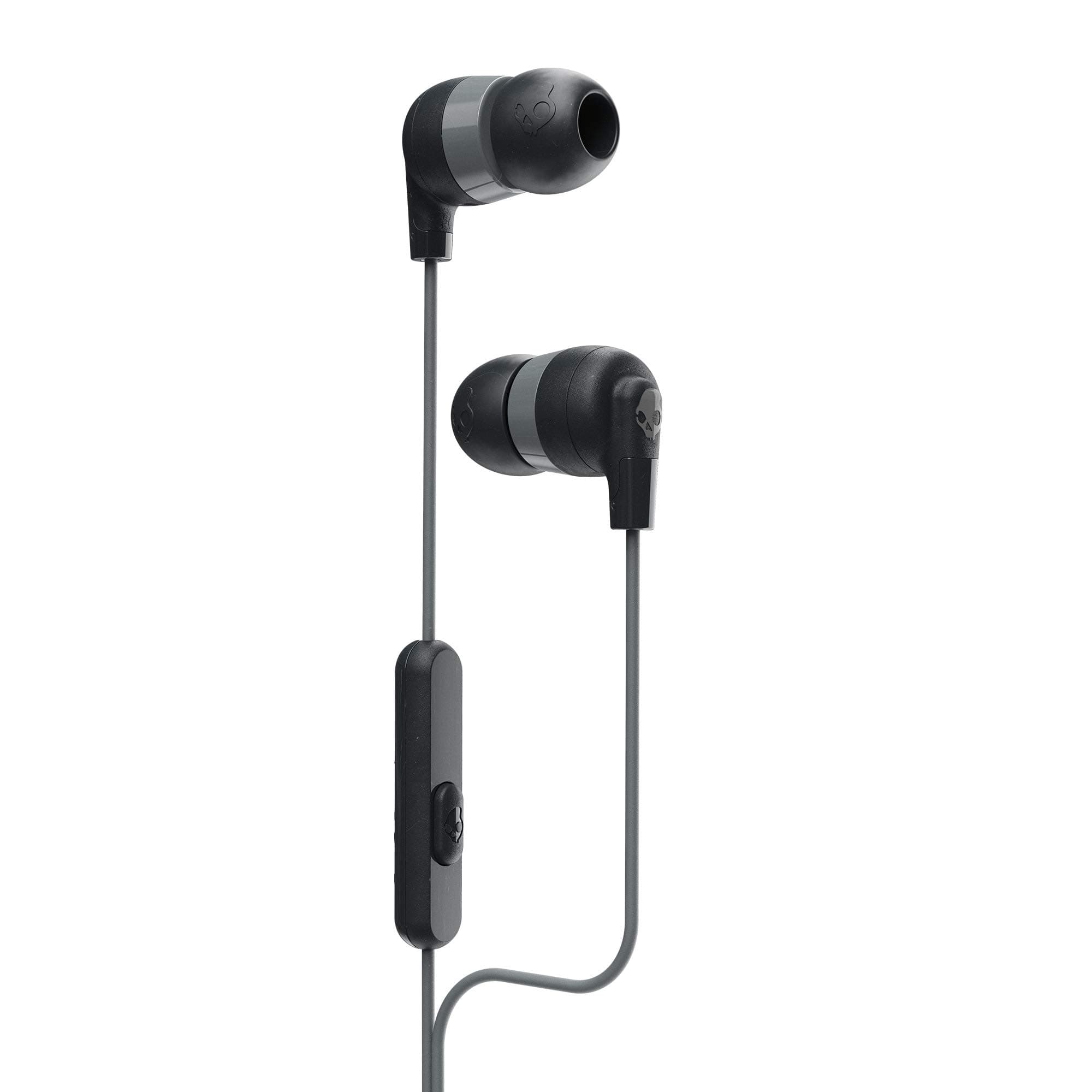 Skullcandy Ink’d+ Wired Earbuds with 3.5mm AUX Plug, Noise Isolating Fit, in-Line Microphone Call and Track Control, Ear Gel Sizes Included for Custom Fit, Convenient for Travel - Black