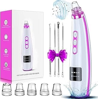 Blackhead Remover Pore Vacuum Upgraded Facial Pore Cleaner Electric Comedone Whitehead Extractor Tool-5 Suction Power,5 Probes,USB Rechargeable Blackhead Vacuum Kit for Women & Men