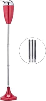 CO-Z Adjustable Floor Standing Ash Tray, Smokeless Outdoor Ashtray with Lid for Home Patio Cigarettes Ash Butt Disposal, Stainless Steel Windproof Stand Ashtray in 20", 27.5", 35" Heights, Red