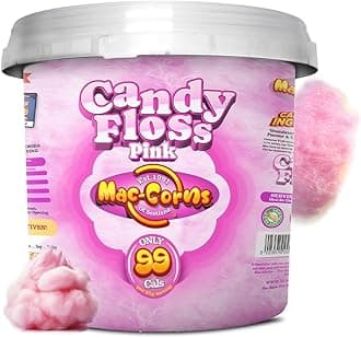 MacCorns - Pink Vanilla Candy Floss Mega Bucket | Light & Fluffy Cotton Candy Floss Treat for Kids & Adults | Ideal for Parties, Desserts & Sweet Treat Tables