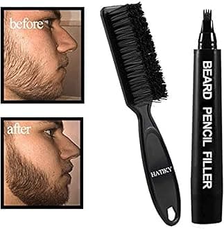 Beard Pencil Filler for Men- Water Proof& Sweat Proof, Long Lasting -Beard Pen with a Micro-Fork Tip Applicator Creates Natural Looking Beard, Moustache & Eyebrows