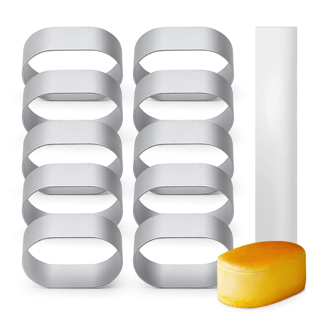 10 pcs Oval Cheese Cake Rings Half-cooked Molds Cake Paper Side Liners Mousse Cake Molds Cake Mold Cheese Mold Chocolate Mould Baking mold