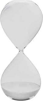 Nicola Spring 60-Minute Sand Timer Hourglass - Clear Glass Decorative Kitchen Countdown Clock with White Sand - Timer for Cooking, Baking, Office Timing