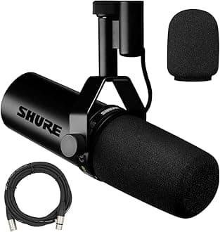 SM7dB Dynamic Vocal Microphone w/Built-in Preamp for Streaming, Podcast, & Recording with Detachable Windscreen and 20ft XLR Cable