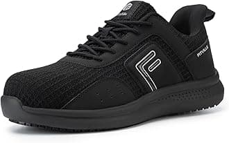 FitVilleExitra Wide Steel Toe Shoes for Men Puncture Proof Composite Toe Safety Work Shoes with Arch Support