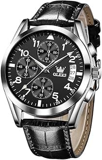 OLEVS Watches for Men Brown Leather Gold Case Analog Quartz Fashion Business Dress Watch Day Date Luminous Waterproof Casual Male Wrist Watches