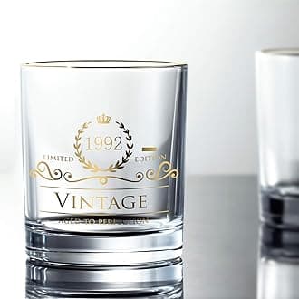 1992 29th Birthday/ for Men/Dad/Son, Vintage Unfading 24K Gold Hand Crafted Old Fashioned Whiskey Gl, Perfect for Gift and Home Use - 10 oz Bourbon Scotch, Party Decorations