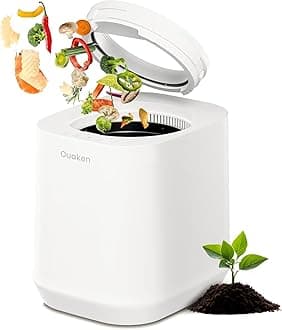 4L Electric Composter for Kitchen, Smart Countertop Compost Bin, Odorless | Low Noise | Auto-Cleaning | Turn Food Waste into Fertilizer, Indoor Food Waste Compost Machine, White