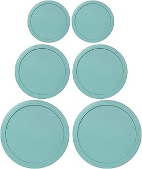 Replacement Lids for Pyrex Containers Round Glass Food Plastic (2) 2-Cup (2) 4-Cup (2) 7-Cup (Turqoise)