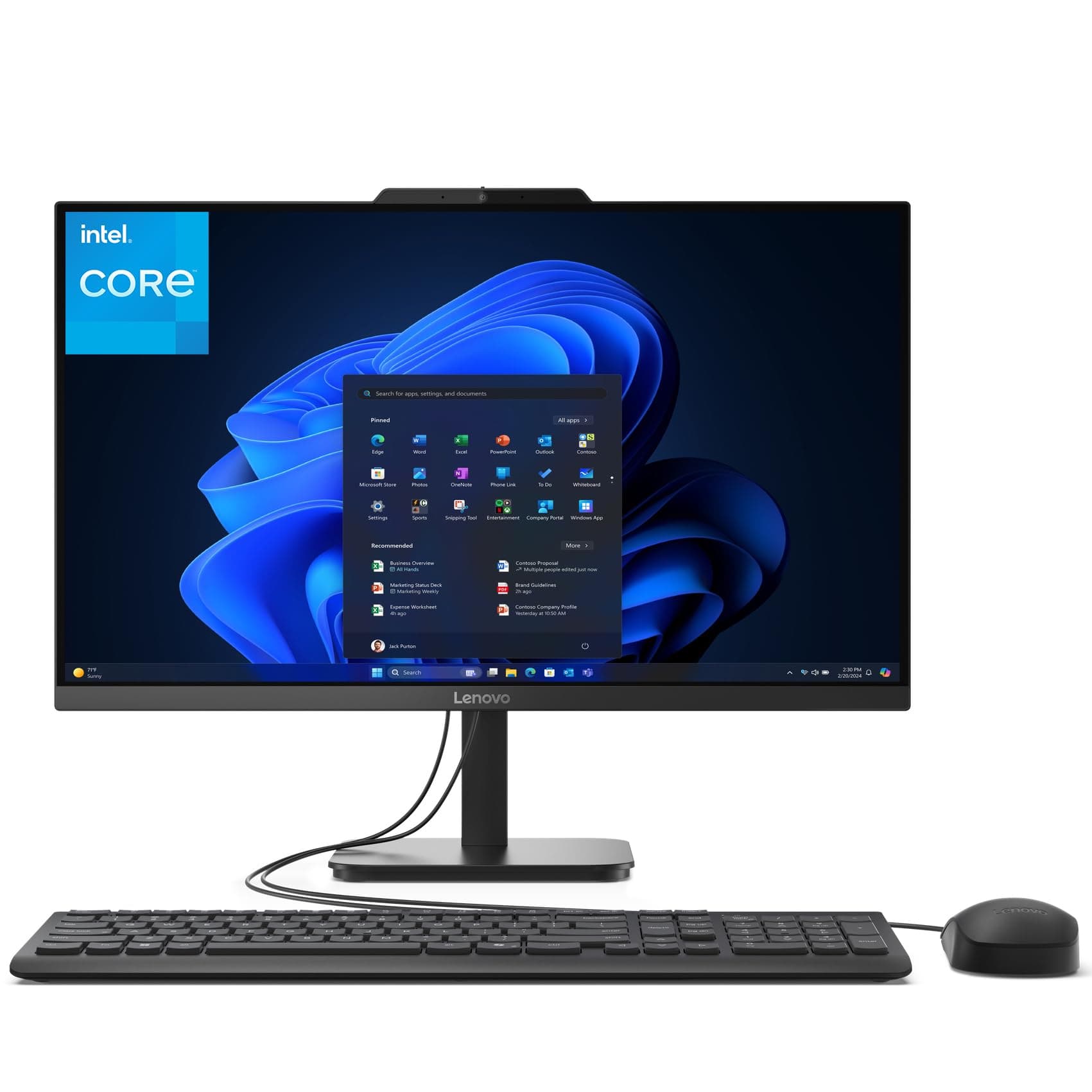 Lenovo 24 All-in-One Desktop Computer for Home Office, 16GB DDR4 RAM, 1TB PCIe SSD, Intel Processor, 23.8" FHD AIO, WiFi 6, Bluetooth, RJ-45, HDMI, Keyboard and Mouse, Black