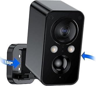BECAMSO Security Cameras Wireless Outdoor Battery: 180° Horizontal Camera for Home Security Battery WiFi Outside Surveillance Camera CCTV Cam System with Color Night Vision Motion Sensor