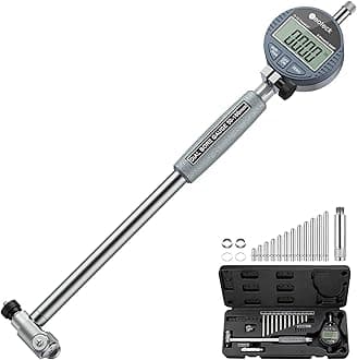 Bore Gage Set Digital Indicator Dial Bore Gauge (2"-6"/0.0005") Measurement with Self-Centering Dial, Carbide Anvils, and Insulated Grips for Deep Engine Cylinder Measurement