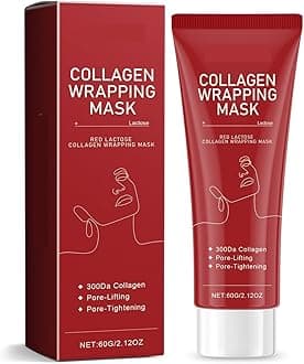 RED LACTO COLLAGEN WRAPPING M ASK Glowy Skin Skin Elasticity Pore Lifting Sju802 (Watermelon Red, 13.3X5.5cm)