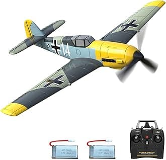 VOLANTEXRCRC Plane for Beginners, 4CH WWII RC Airplane BF-109 with Aileron, 2.4Ghz Remote Control Plane with Xpilot Self Righting&One Key Aerobatic, Gifts for Adults (761-11 RTF)